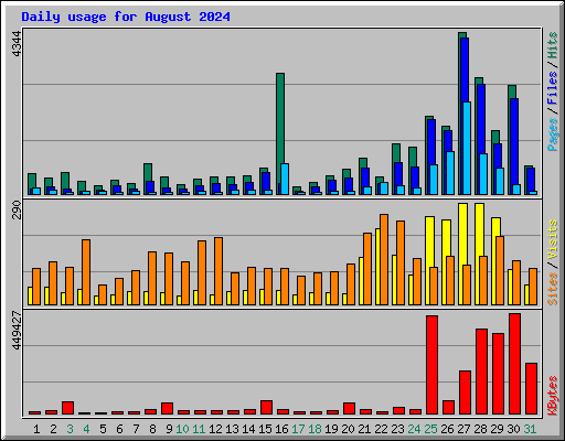 Daily usage for August 2024