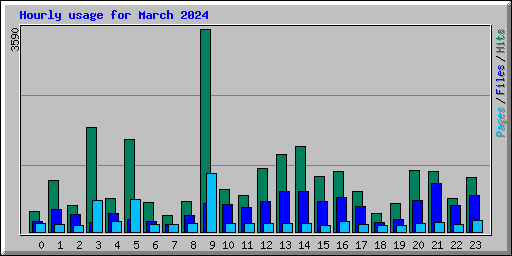 Hourly usage for March 2024