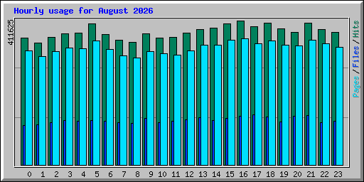Hourly usage for August 2026